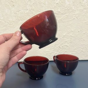 Vintage Anchor Hocking Ruby Punch Glass (Set of 3)